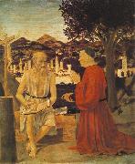 Piero della Francesca St Jerome and a Donor oil painting artist